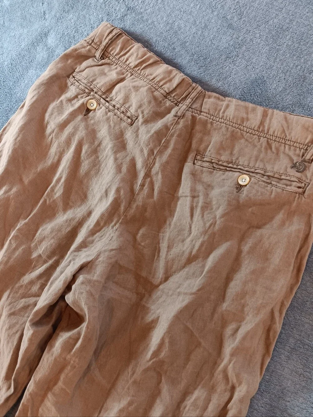 100% Linen Mens Tan Casual Pants With Pockets Margaritaville Medium, Boho